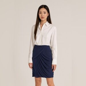 Club Monaco Silk navy chiffon skirt Sz 4